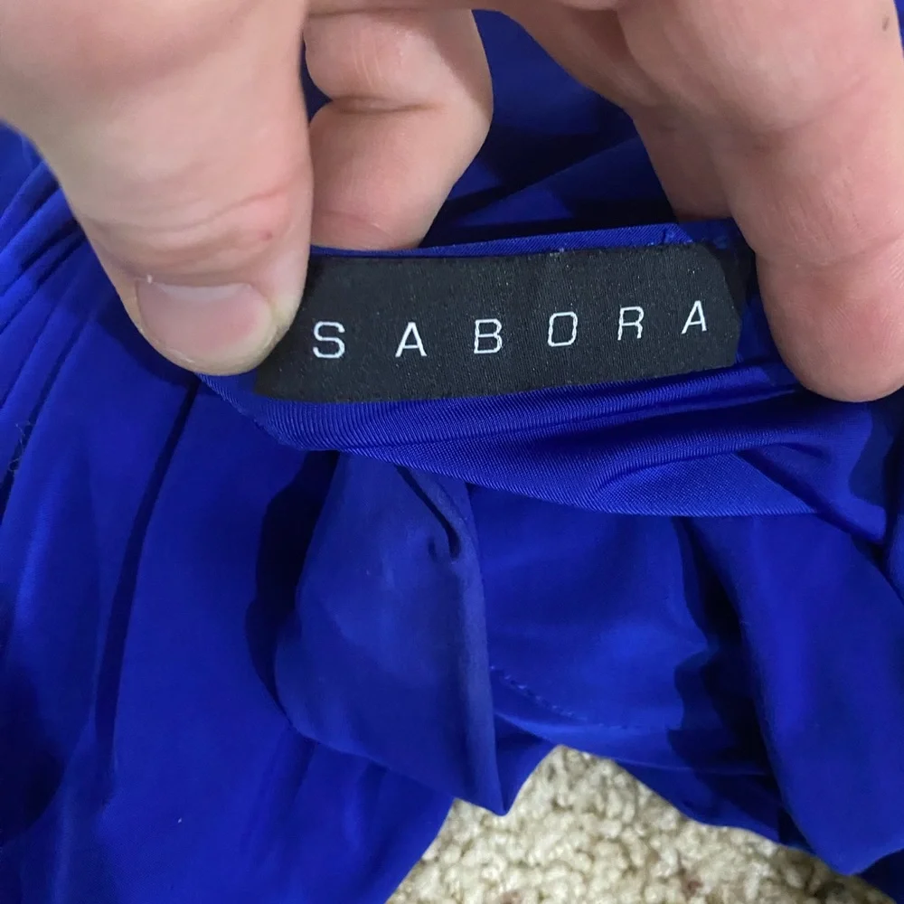 Sabora Royal Blue Ruched Bodycon Dress Small Made In USA Cocktail Formal - Picture 6 of 7